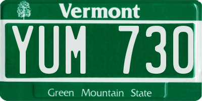 VT license plate YUM730