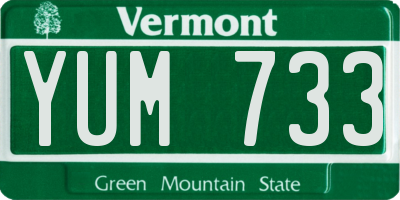 VT license plate YUM733