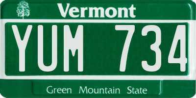 VT license plate YUM734