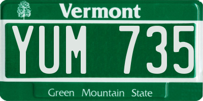 VT license plate YUM735