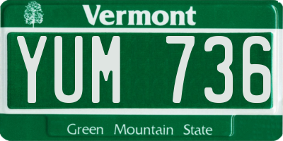 VT license plate YUM736