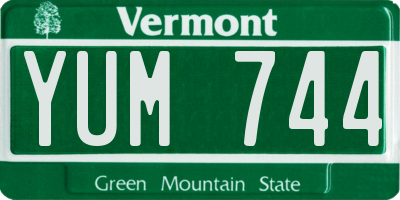 VT license plate YUM744