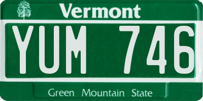 VT license plate YUM746