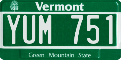 VT license plate YUM751
