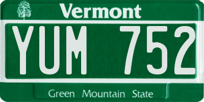 VT license plate YUM752