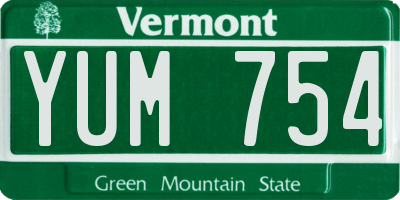 VT license plate YUM754