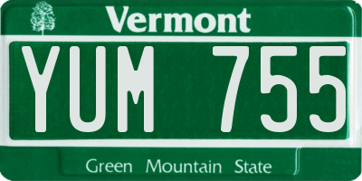 VT license plate YUM755
