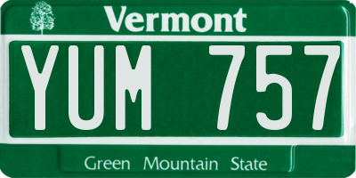 VT license plate YUM757