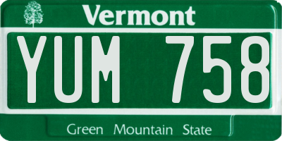 VT license plate YUM758
