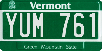VT license plate YUM761