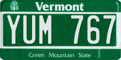 VT license plate YUM767