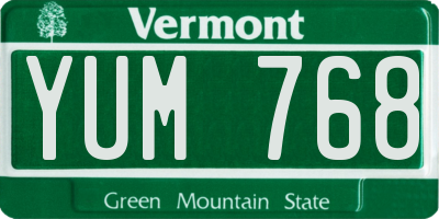VT license plate YUM768