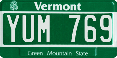 VT license plate YUM769
