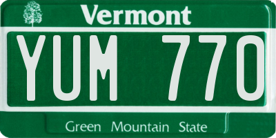 VT license plate YUM770