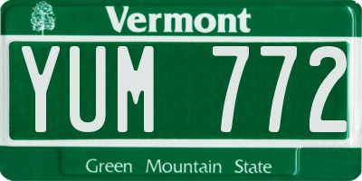 VT license plate YUM772