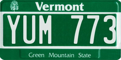 VT license plate YUM773