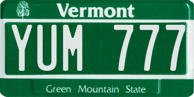 VT license plate YUM777