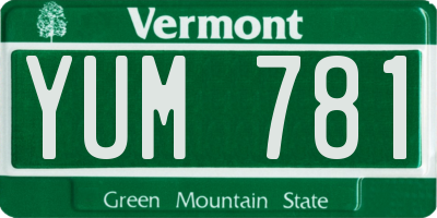 VT license plate YUM781