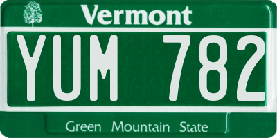 VT license plate YUM782