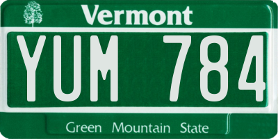 VT license plate YUM784