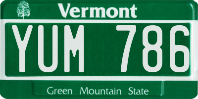 VT license plate YUM786