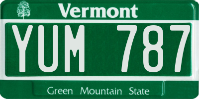 VT license plate YUM787
