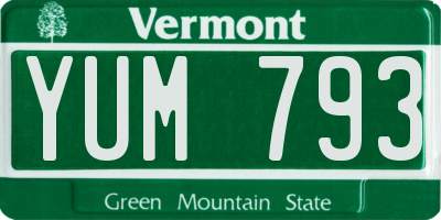 VT license plate YUM793