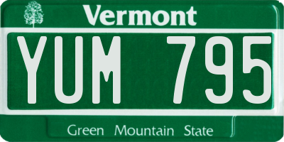 VT license plate YUM795