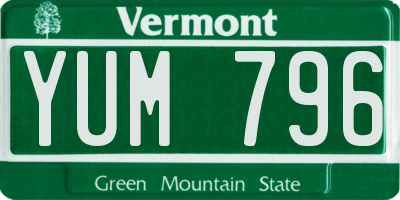 VT license plate YUM796