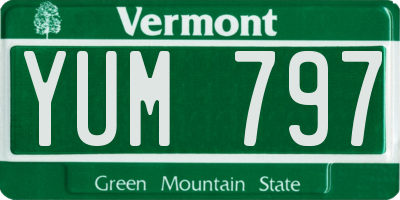 VT license plate YUM797