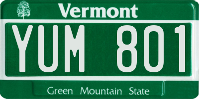 VT license plate YUM801