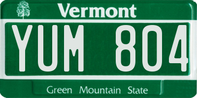 VT license plate YUM804