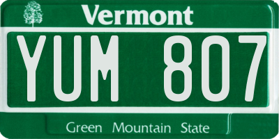VT license plate YUM807