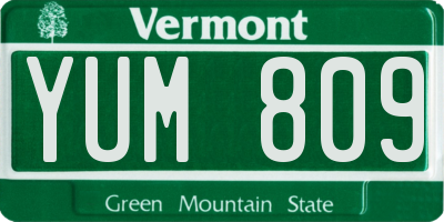 VT license plate YUM809