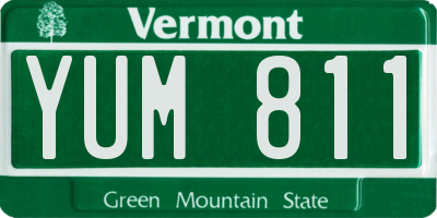 VT license plate YUM811
