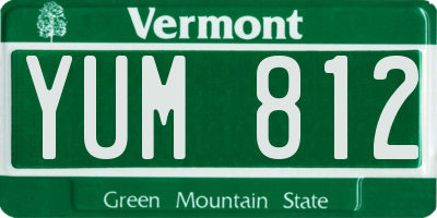 VT license plate YUM812