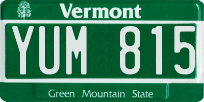 VT license plate YUM815