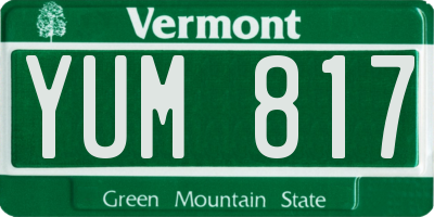VT license plate YUM817