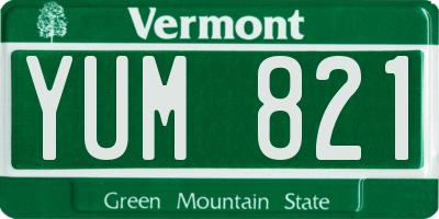 VT license plate YUM821