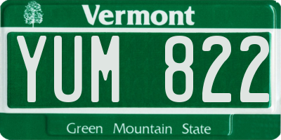 VT license plate YUM822
