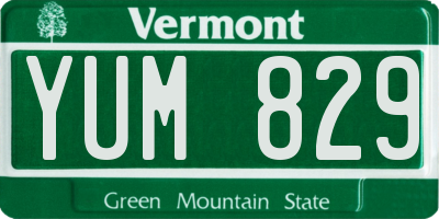 VT license plate YUM829