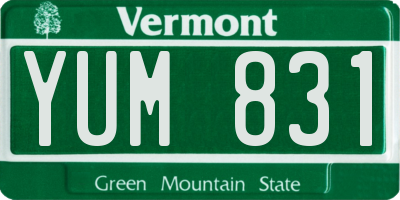 VT license plate YUM831