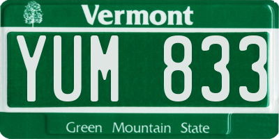 VT license plate YUM833