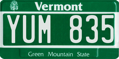 VT license plate YUM835