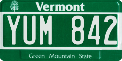 VT license plate YUM842