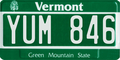 VT license plate YUM846