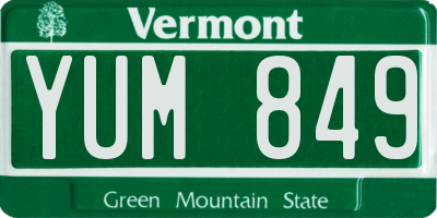 VT license plate YUM849