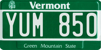 VT license plate YUM850