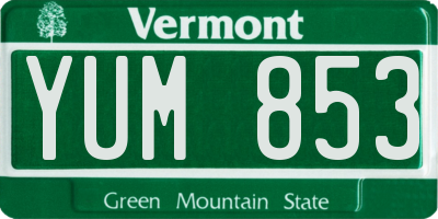 VT license plate YUM853