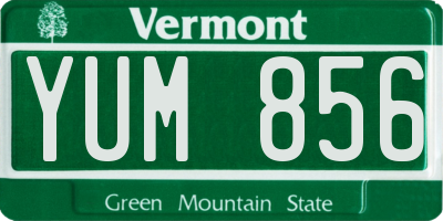 VT license plate YUM856
